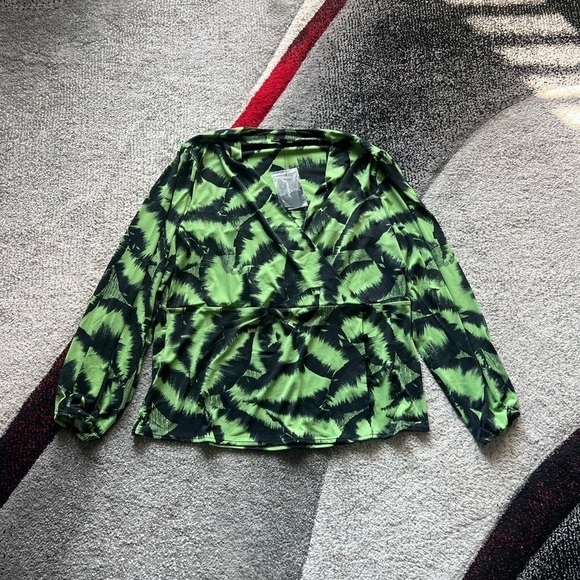 Alfani Green Leaf Blouse - Picture 1 of 5
